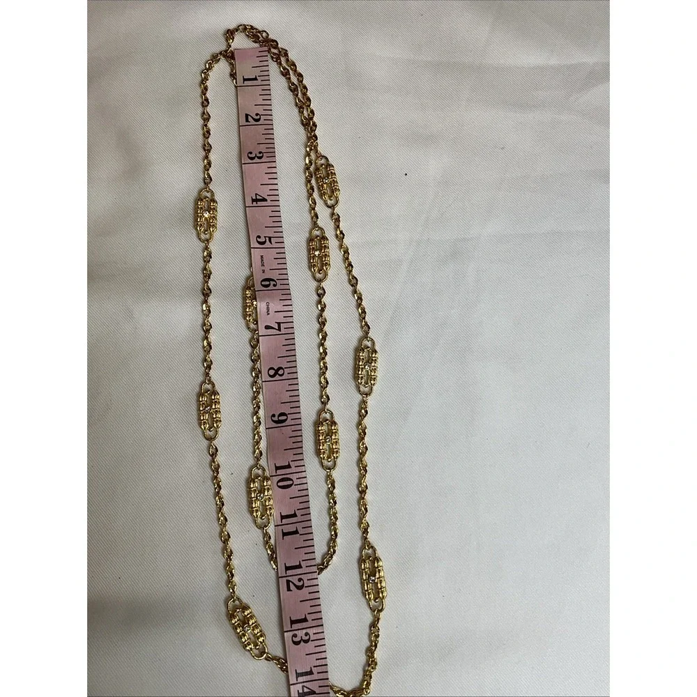 Camrose & Kross JBK Jackie Kennedy Gold Toned XL Paperclip Necklace Crystals box